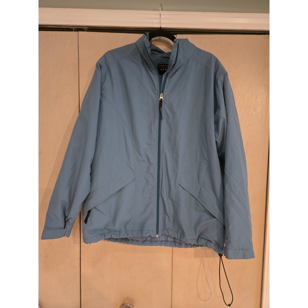 L.L.Bean Women's XL PrimaLoft Hooded Insulated Jacket Blue Full Zip Coat 18-20